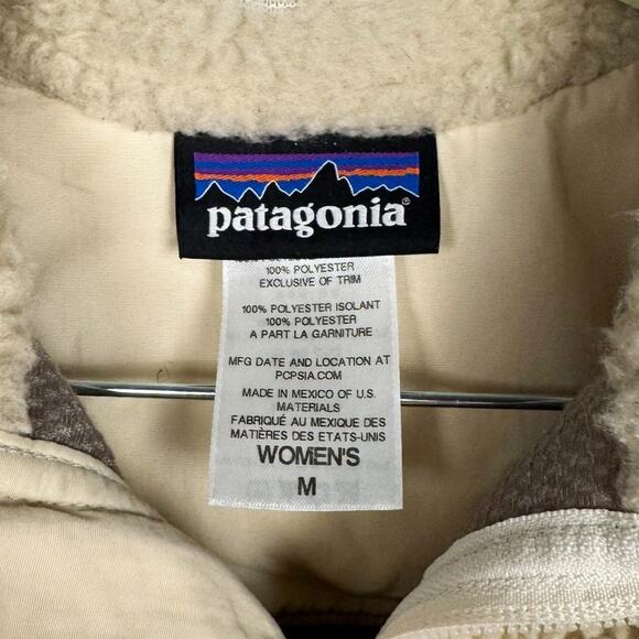 Patagonia Sherpa Fleece Full Zip Mesh Lined Outdoors Jacket Medium Lightweight - Picture 3 of 11